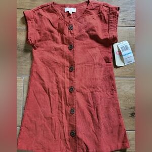 GB Girls Rust Button Down Dress